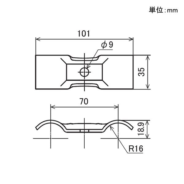 イレクター Φ32 押え板 EF-1001の寸法図
