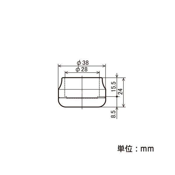 イレクター Φ28 ハードキャップゴム付 EF-1203Aの寸法図