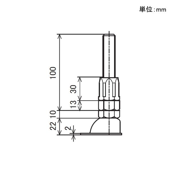 イレクター Φ28 アジャスターボルトB EFー1217B セットの寸法図