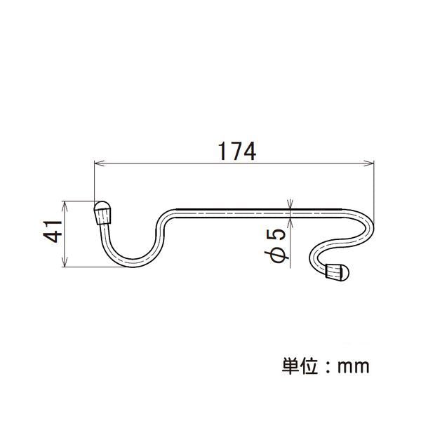 イレクター Φ28 ツイストフック28 EF-1269 SUSの寸法図