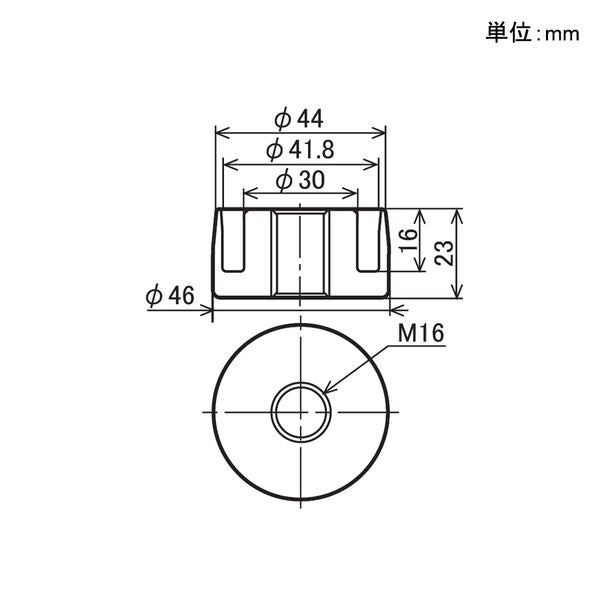 イレクター Φ42 インサートナットD EL-2265D NIの寸法図