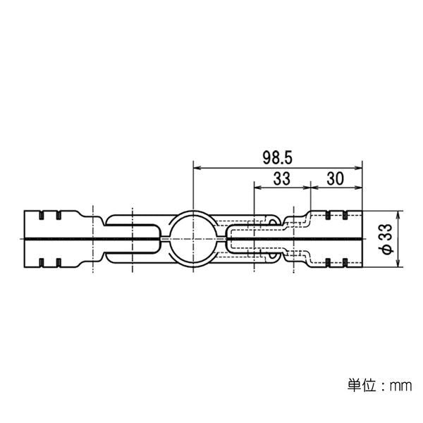 イレクター Φ28 メタルジョイント HJ-12の寸法図