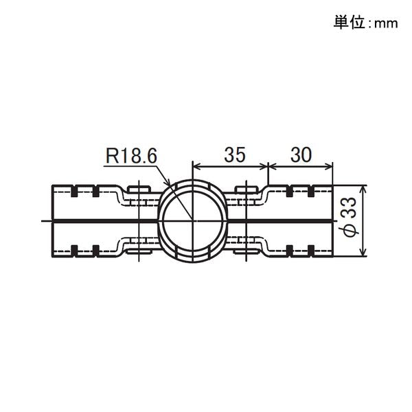 イレクター Φ28 メタルジョイント HJ-15 セットの寸法図