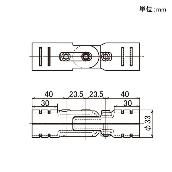 イレクター Φ28 メタルジョイント HJ-19の寸法図