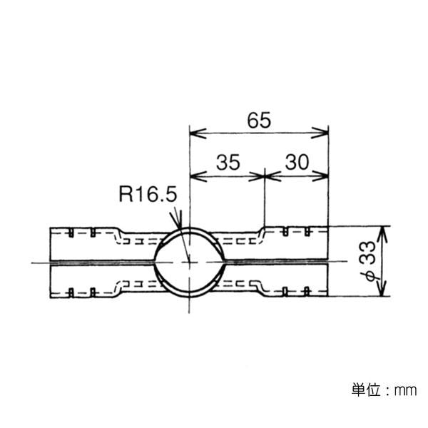 イレクター Φ28 メタルジョイント HJ-4の寸法図