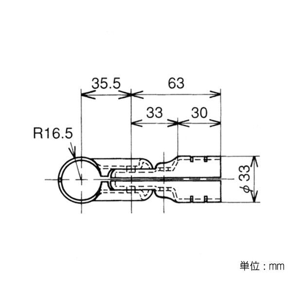 イレクター Φ28 メタルジョイント HJ-7の寸法図