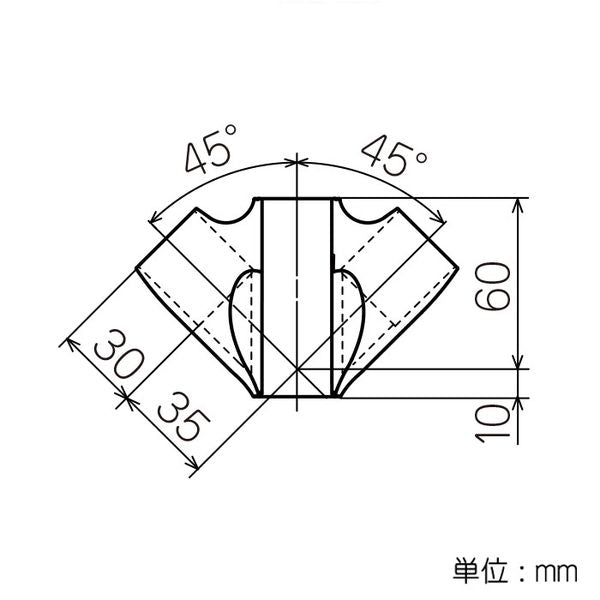 イレクター Φ28 FSプラスチックジョイント J-108FSの寸法図