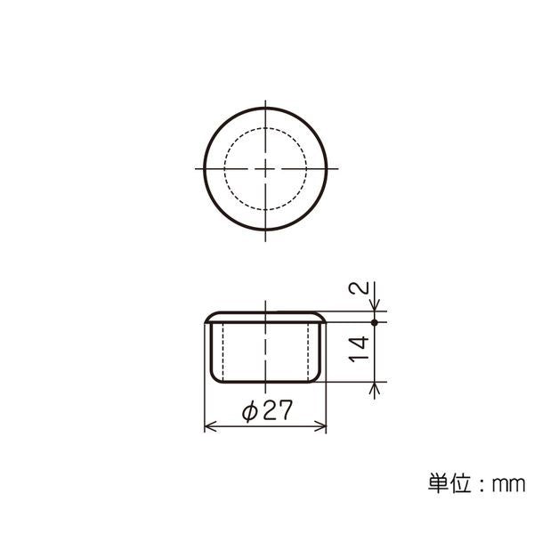 イレクター Φ28 プラスチックジョイント J-110の寸法図