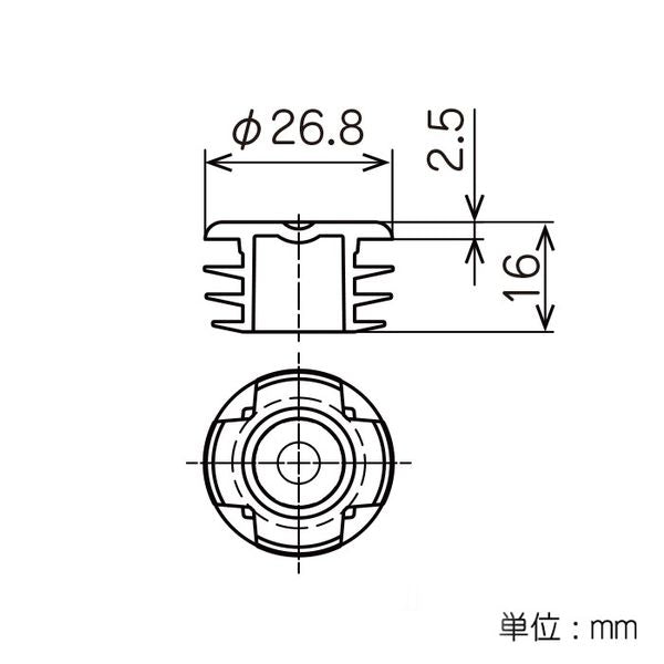 イレクター Φ28 プラスチックジョイント J-110Dの寸法図