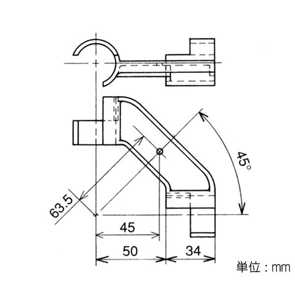 イレクター Φ28 プラスチックジョイント J-112Bの寸法図