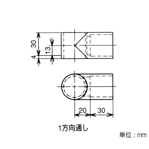 イレクター Φ28 プラスチックジョイント J-118Bの寸法図