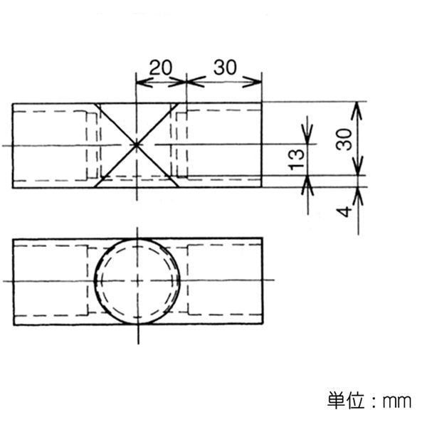 イレクター Φ28 プラスチックジョイント J-120Aの寸法図