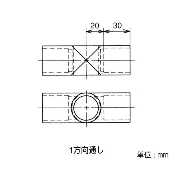 イレクター Φ28 プラスチックジョイント J-120Bの寸法図