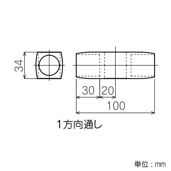 イレクター Φ28 FSプラスチックジョイント J-120BFSの寸法図