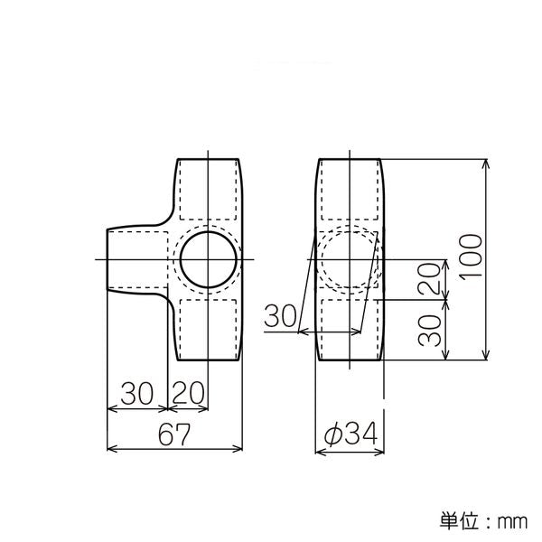 イレクター Φ28 FSプラスチックジョイント J-125AFSの寸法図
