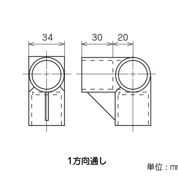 イレクター Φ28 プラスチックジョイント J-12Cの寸法図