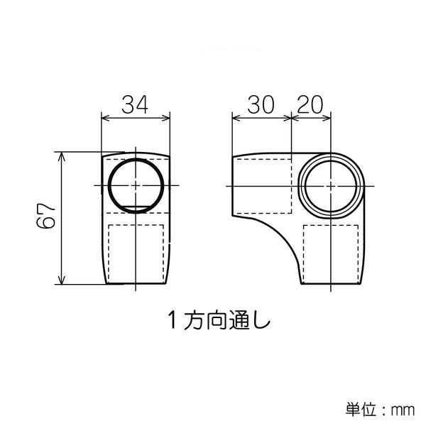 イレクター Φ28 FSプラスチックジョイント J-12CFSの寸法図