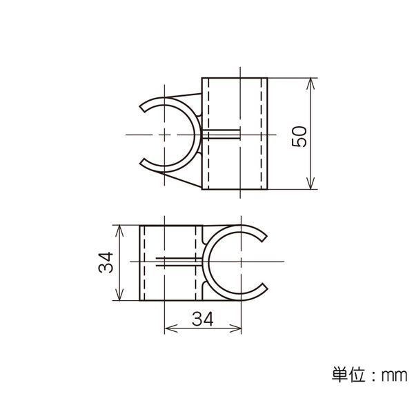 イレクター Φ28 プラスチックジョイント J-13Bの寸法図