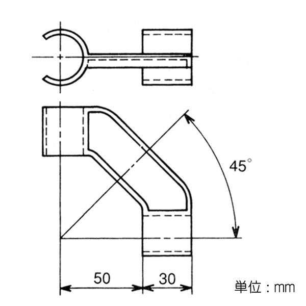 イレクター Φ28 プラスチックジョイント J-143の寸法図