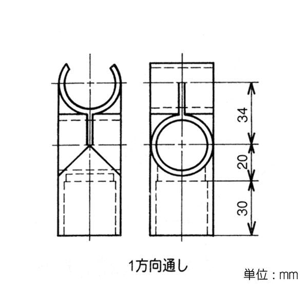 イレクター Φ28 プラスチックジョイント J-144の寸法図