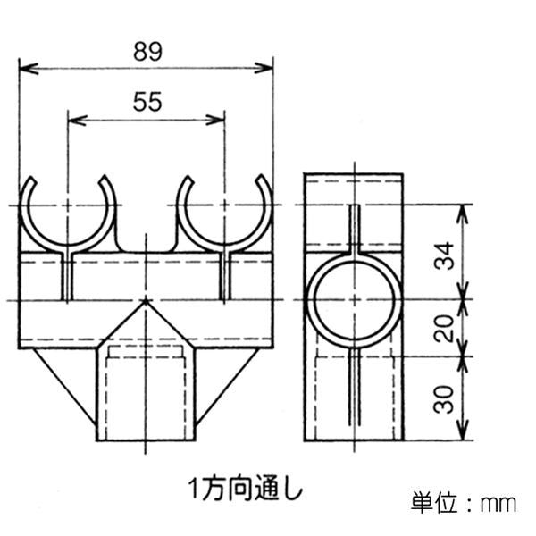 イレクター Φ28 プラスチックジョイント J-146の寸法図