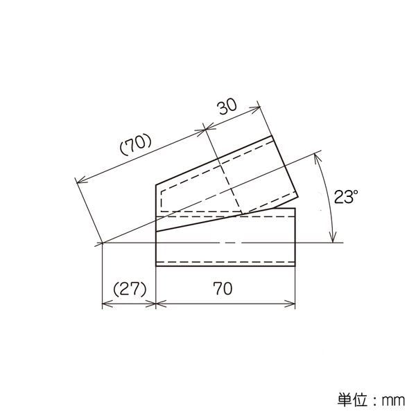 イレクター Φ28 プラスチックジョイント J-14の寸法図