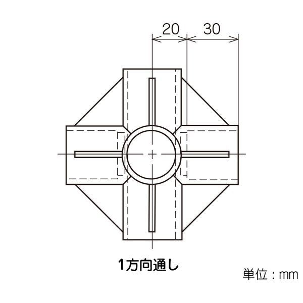 イレクター Φ28 プラスチックジョイント J-15Bの寸法図