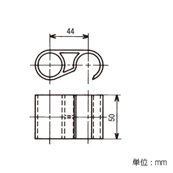 イレクター Φ28 プラスチックジョイント J-16の寸法図