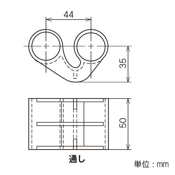 イレクター Φ28 プラスチックジョイント J-17の寸法図