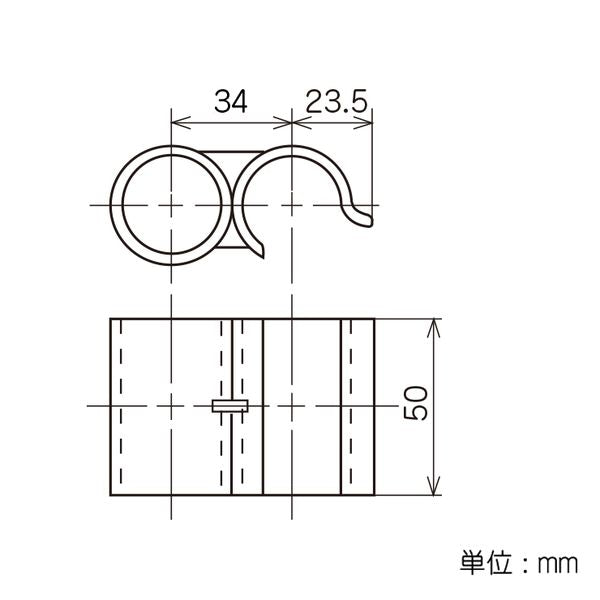 イレクター Φ28 プラスチックジョイント J-18の寸法図