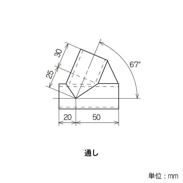 イレクター Φ28 プラスチックジョイント J-19の寸法図