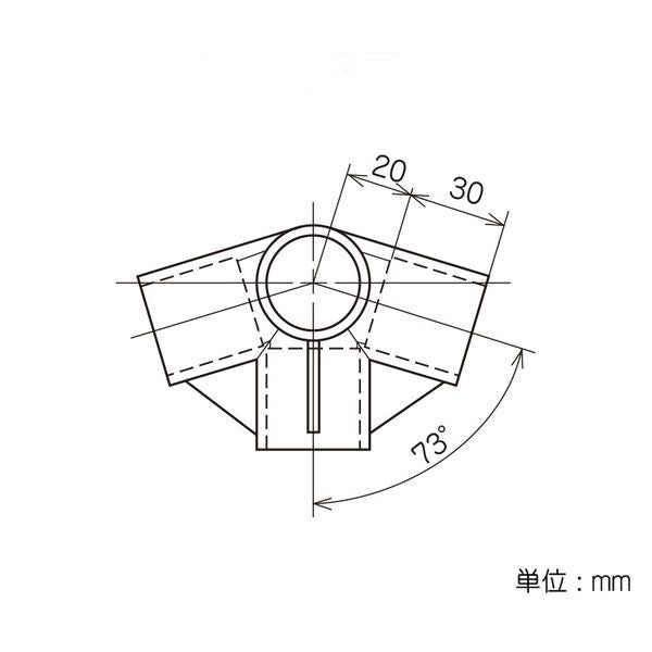 イレクター Φ28 プラスチックジョイント J-1の寸法図