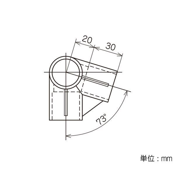 イレクター Φ28 プラスチックジョイント J-21の寸法図