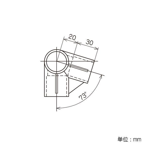 イレクター Φ28 プラスチックジョイント J-22Aの寸法図