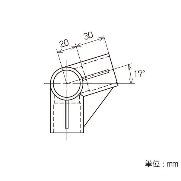 イレクター Φ28 プラスチックジョイント J-33の寸法図