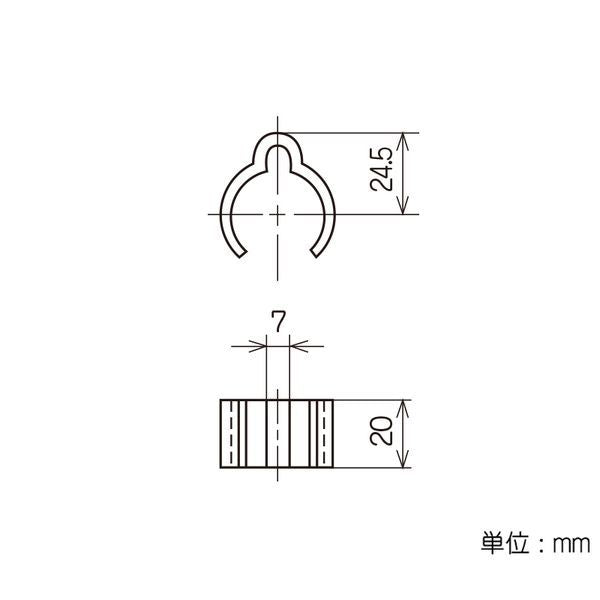 イレクター Φ28 プラスチックジョイント J-38Bの寸法図