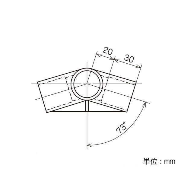 イレクター Φ28 プラスチックジョイント J-3の寸法図