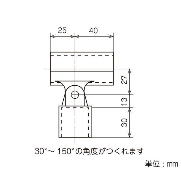 イレクター Φ28 プラスチックジョイント J-43SETの寸法図