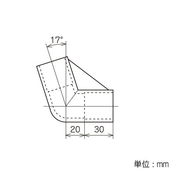 イレクター Φ28 プラスチックジョイント J-47の寸法図