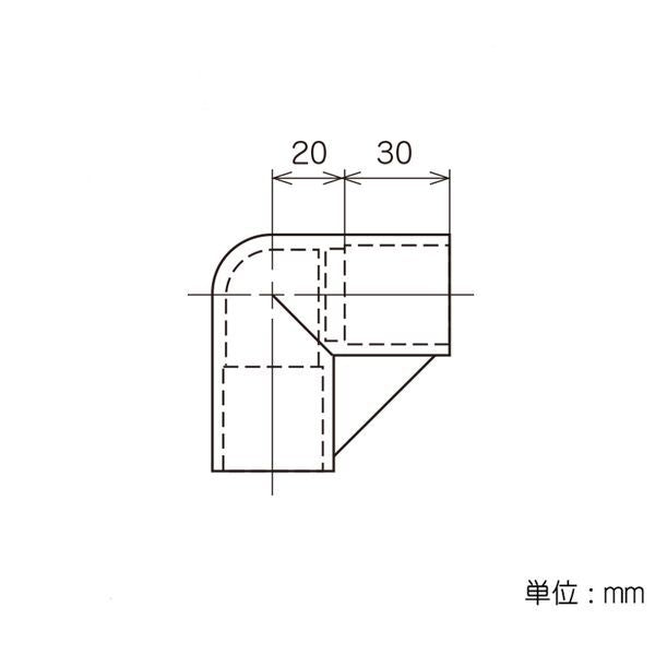 イレクター Φ28 プラスチックジョイント J-5の寸法図