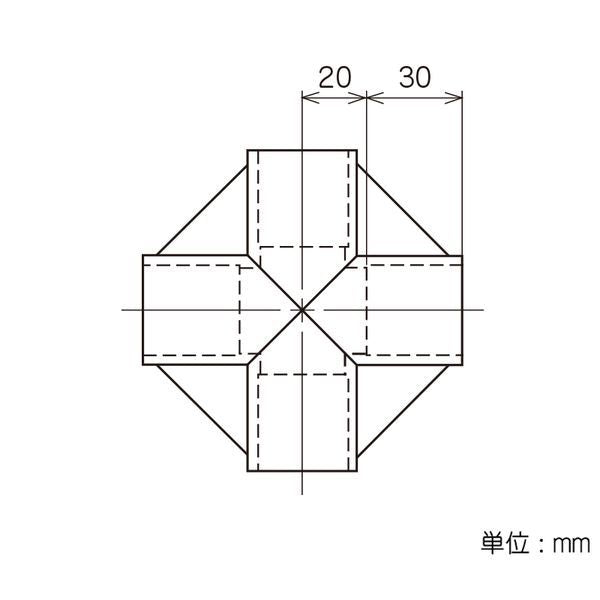 イレクター Φ28 プラスチックジョイント J-6Aの寸法図