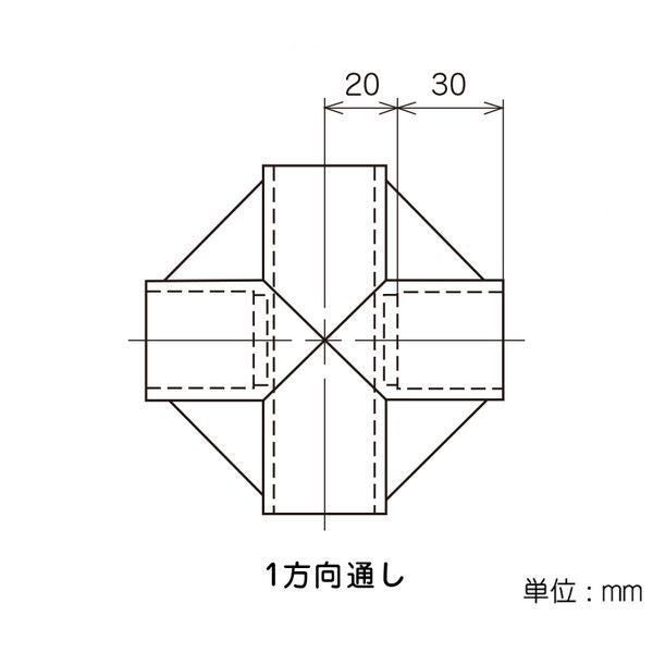 イレクター Φ28 プラスチックジョイント J-6Bの寸法図