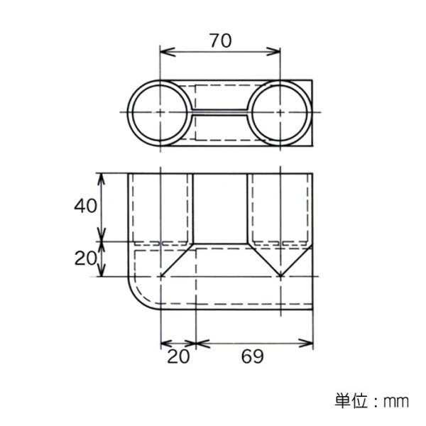イレクター Φ32 プラスチックジョイント JB-106の寸法図
