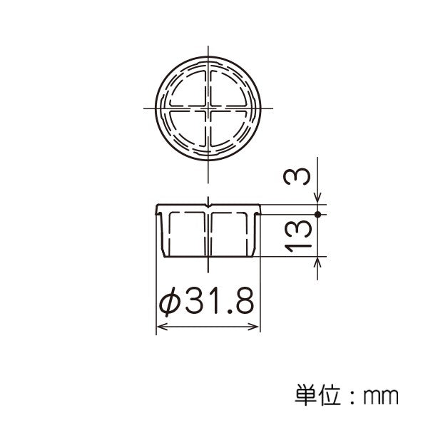 イレクター Φ32 プラスチックジョイント JB-110Aの寸法図