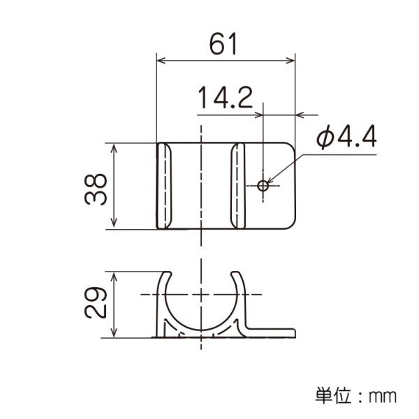 イレクター Φ32 プラスチックジョイント JB-113Bの寸法図