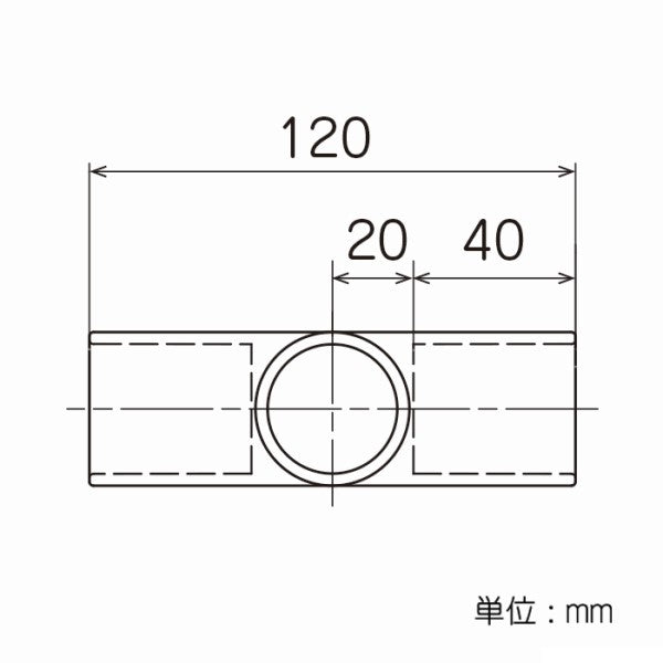 イレクター Φ32 プラスチックジョイント JB-120Bの寸法図