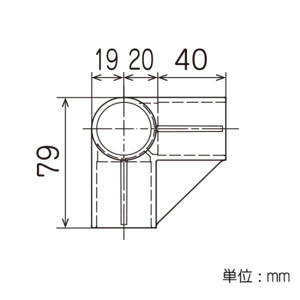 イレクター Φ32 プラスチックジョイント JB-12Dの寸法図