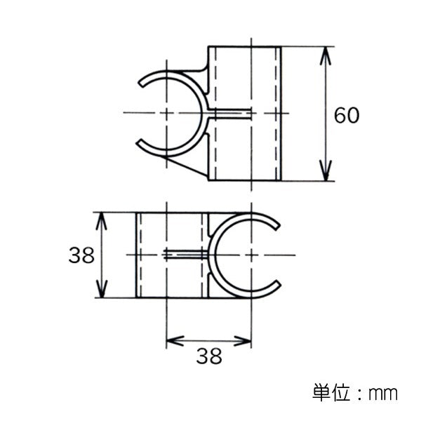 イレクター Φ32 プラスチックジョイント JB-13Bの寸法図
