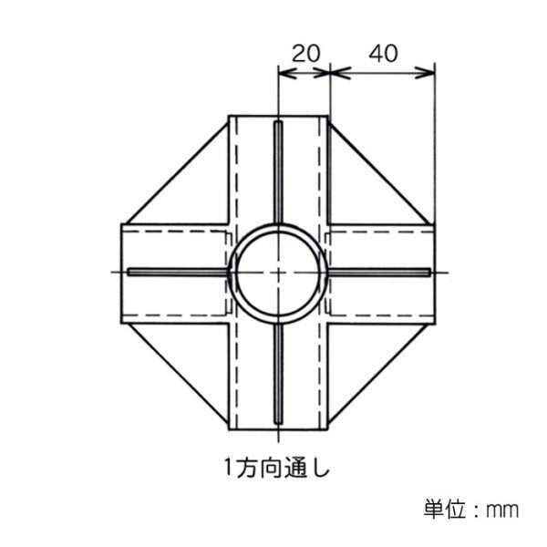 イレクター Φ32 プラスチックジョイント JB-15Bの寸法図