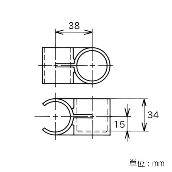 イレクター Φ32 プラスチックジョイント JB-71の寸法図